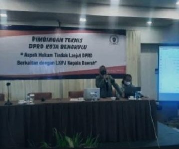 Dosen Prodi Hukum UNIMUGO Menjadi pembicara dalam Bimbingan Teknis DPRD Kabupaten Bengkulu