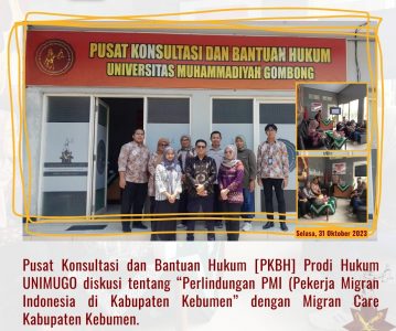 Kunjungan Migran Care Kebumen ke Pusat Konsultasi dan Bantuan Hukum Universitas Muhammadiyah Gombong