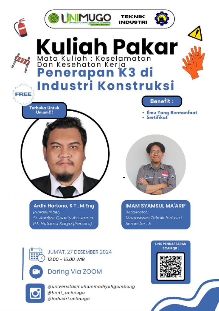 Kegiatan Perkuliahan Tamu “Penerapan K3 Di Industri Konstruksi”
